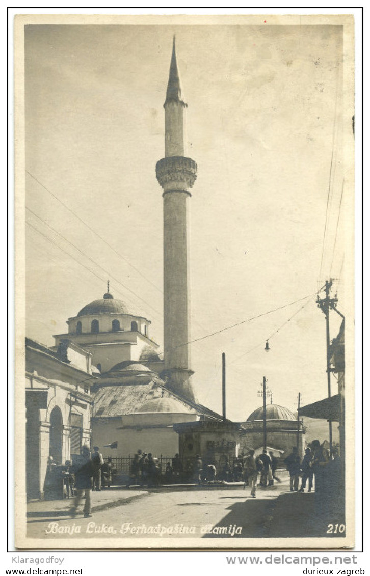 Banja Luka Ferhadi Pasha Islam Moshee Mosque Old Postcard Travelled 1937 Bb160201 - Islam