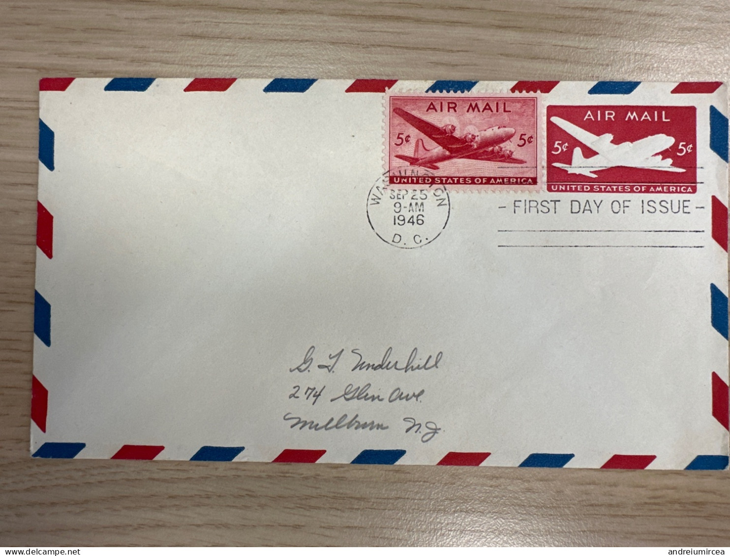 1946 Air Mail Postal Stationary Cover First Day Of Issue - Other & Unclassified