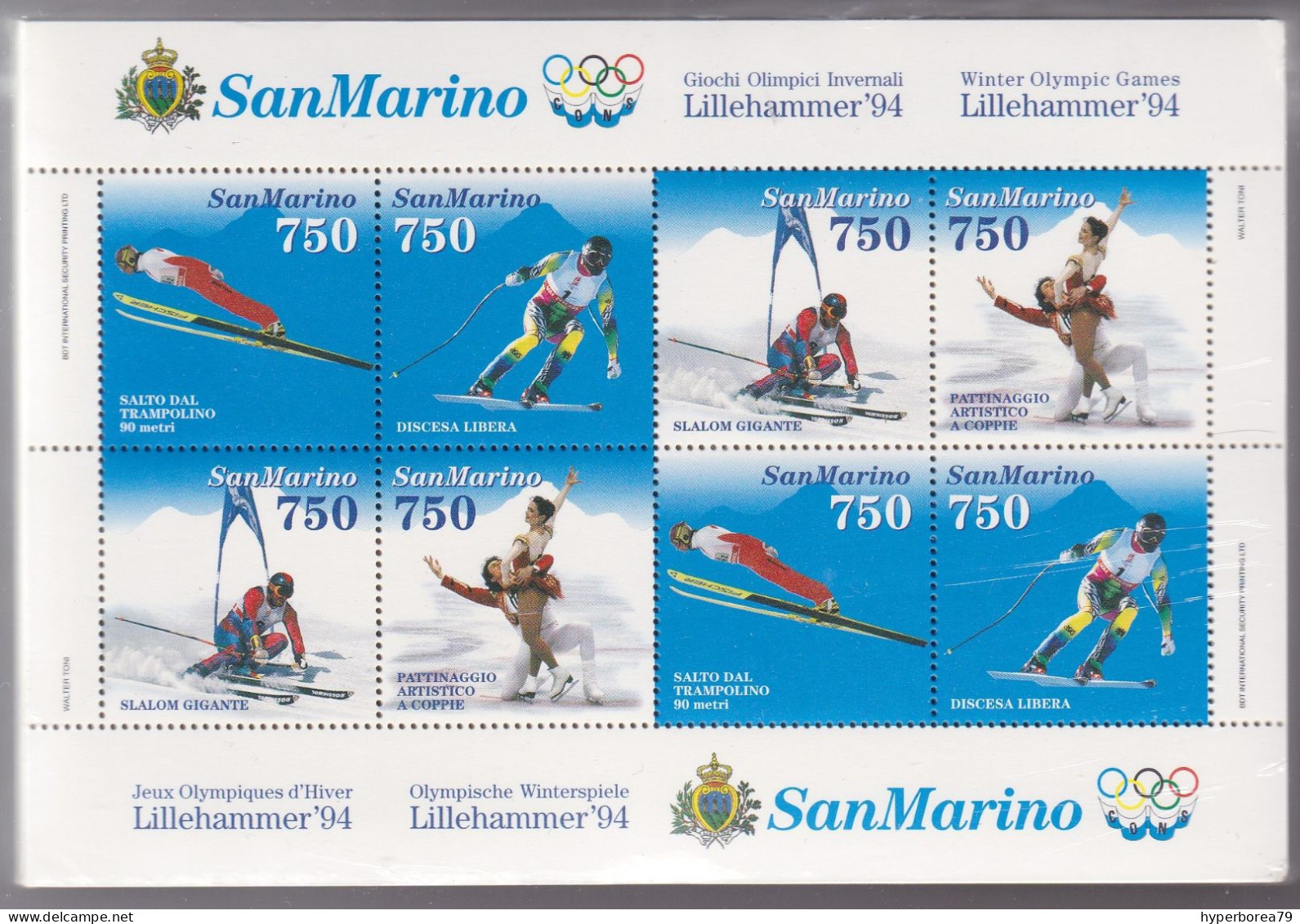 San Marino BF49 - Olympic Games 1994 M/S - MNH - Winter 1994: Lillehammer