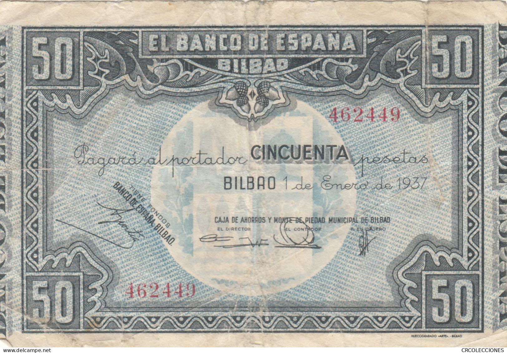 CRBS0850 BILLETE ESPAÑA 50 PESETAS 1937 BILBAO BC - 50 Pesetas