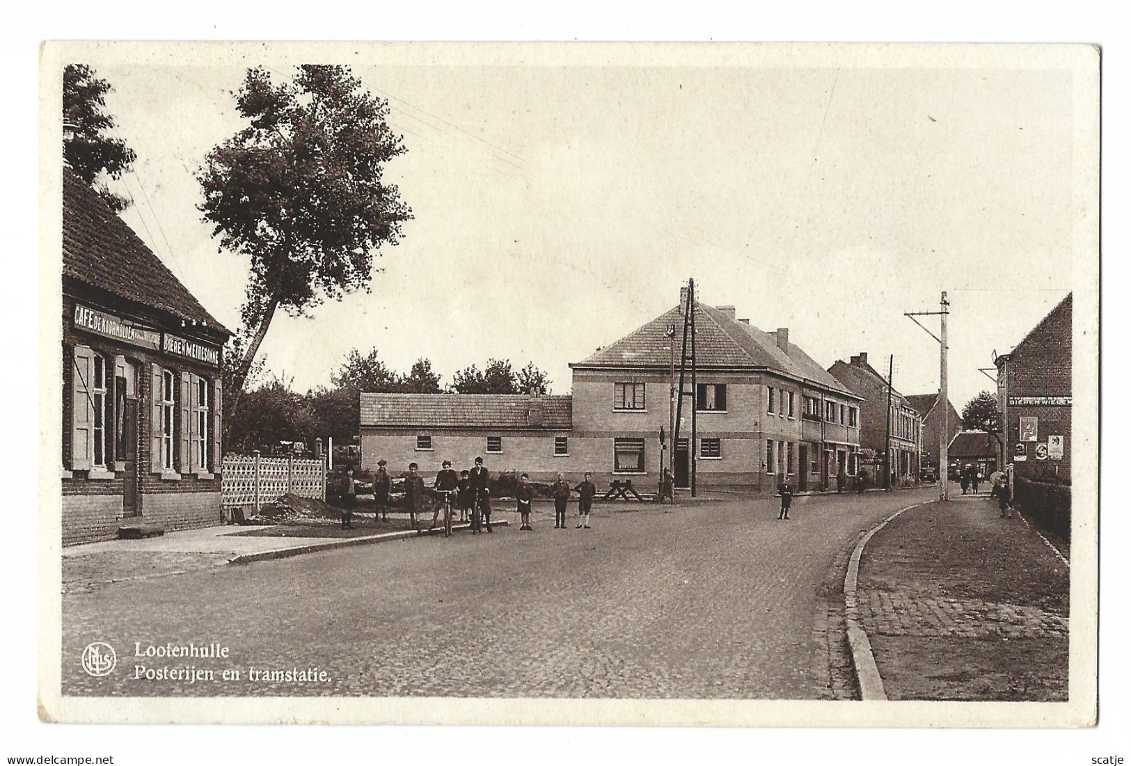 Lootenhulle.    -   Café De Koornbloem   -   Posterijen En TRAMSTATIE - Aalter