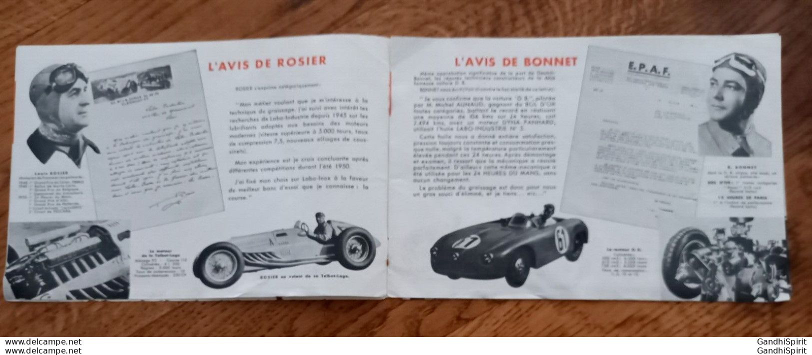 Publicité Huiles Labo - Course Automobile - Rosier Talbot Lago - Bonnet Bol D'Or - Pompe à Essence, Autobus - Automobile