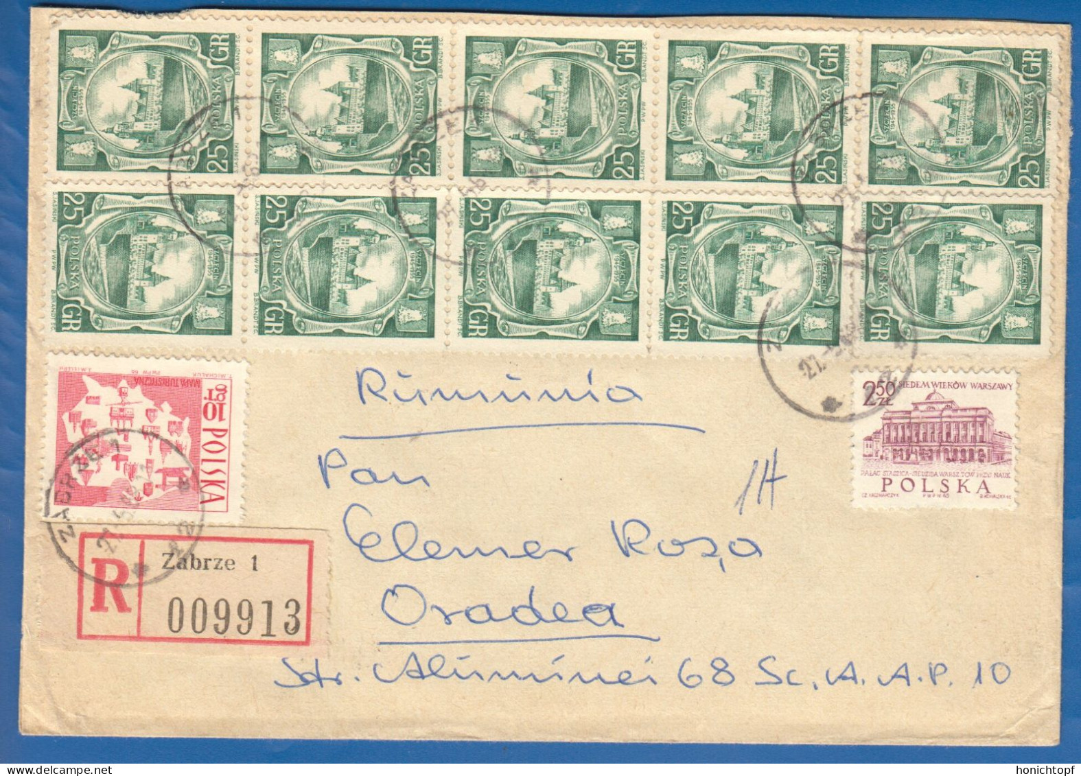 Polen; Registered Cover Zabrze 1; 1969 - Briefe U. Dokumente