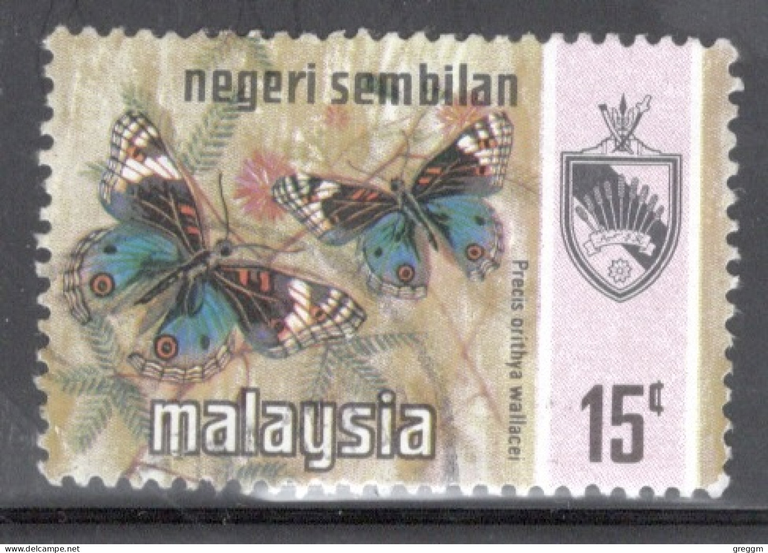 Malaysia Negri Sembilan 1971 Single15c Stamp From The Butterflies Set In Fine Used - Negri Sembilan