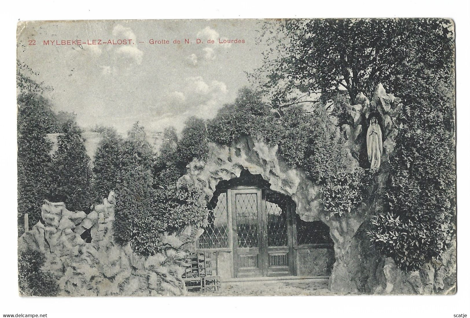 Mylebeke-Lez-Alost.   -   Aalst   -   Grotte De N.D. De Lourdes   -   1910   Naar   Alost - Aalst