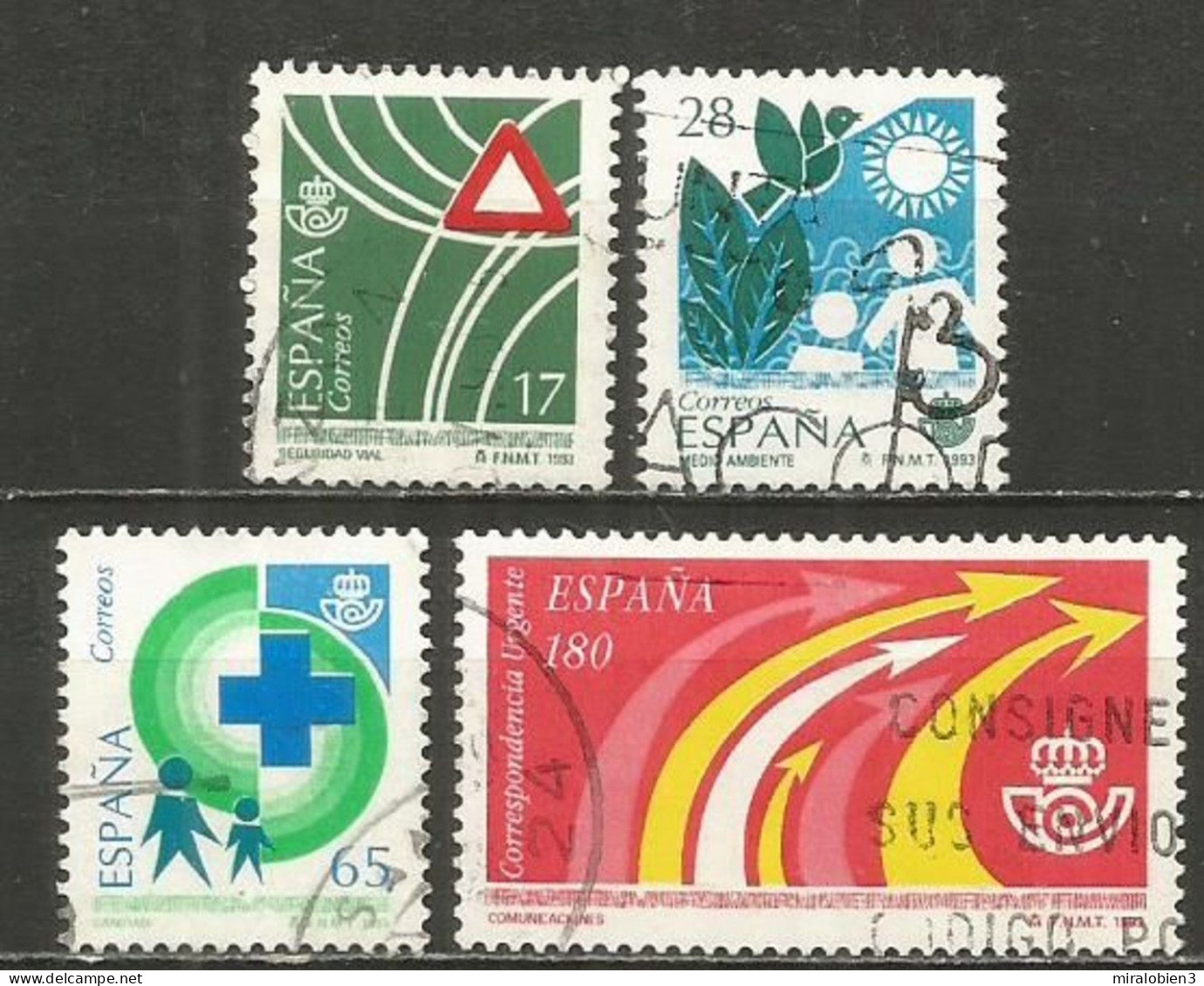 ESPAÑA EDIFIL NUM. 3237/3240 SERVICIOS PUBLICOS SERIE COMPLETA USADA - Used Stamps