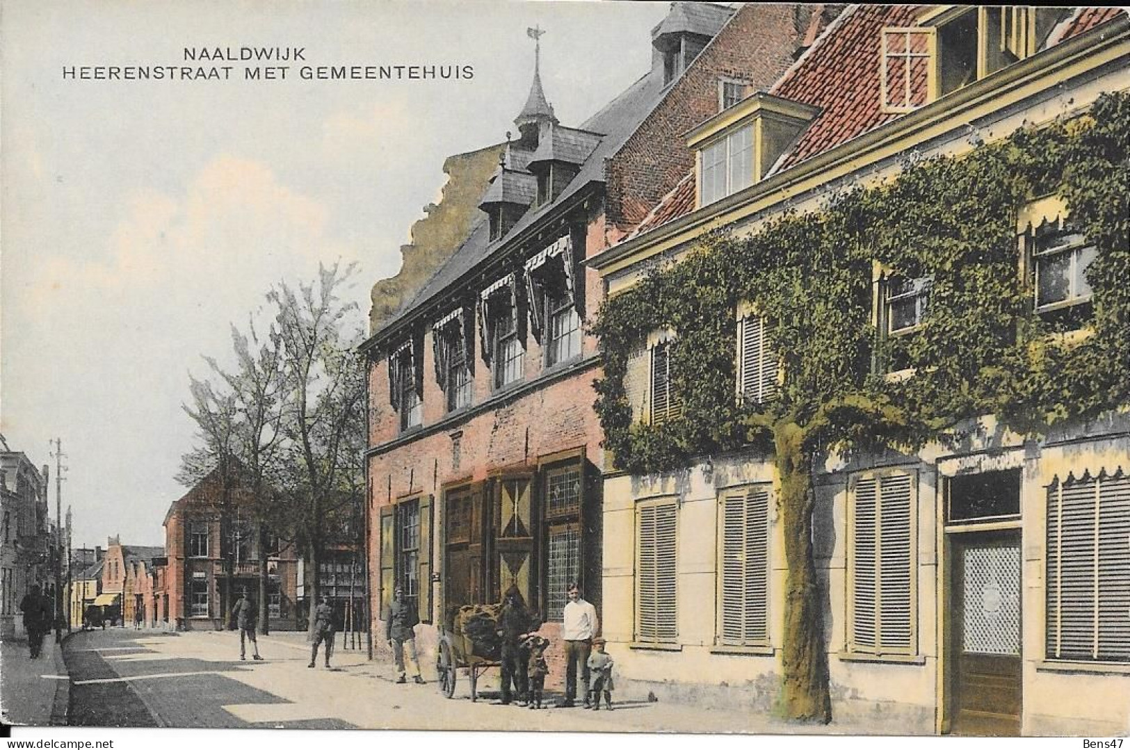 Naaldwijk Herenstraat Met Gemeentehuis Ongelopen 8-10-1924 - Naaldwijk