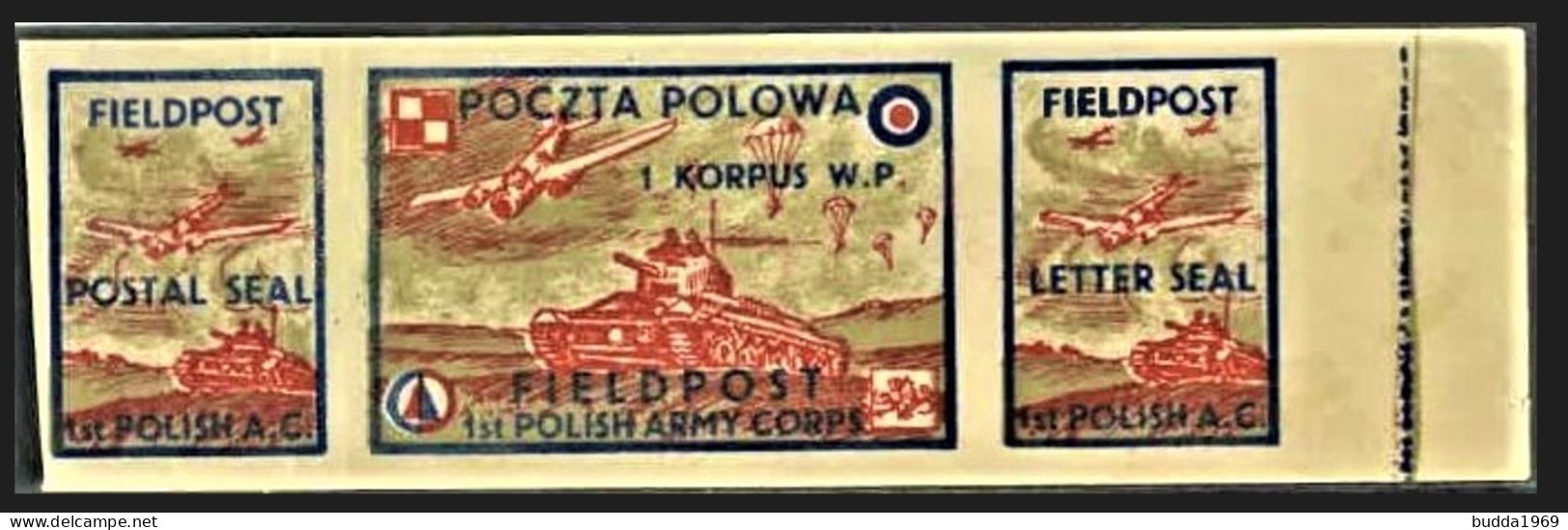 POLAND 1942- FIRST POLISH CORPS IN ENGLAND - FIELDPOST LABEL MNH**! - Government In Exile In London