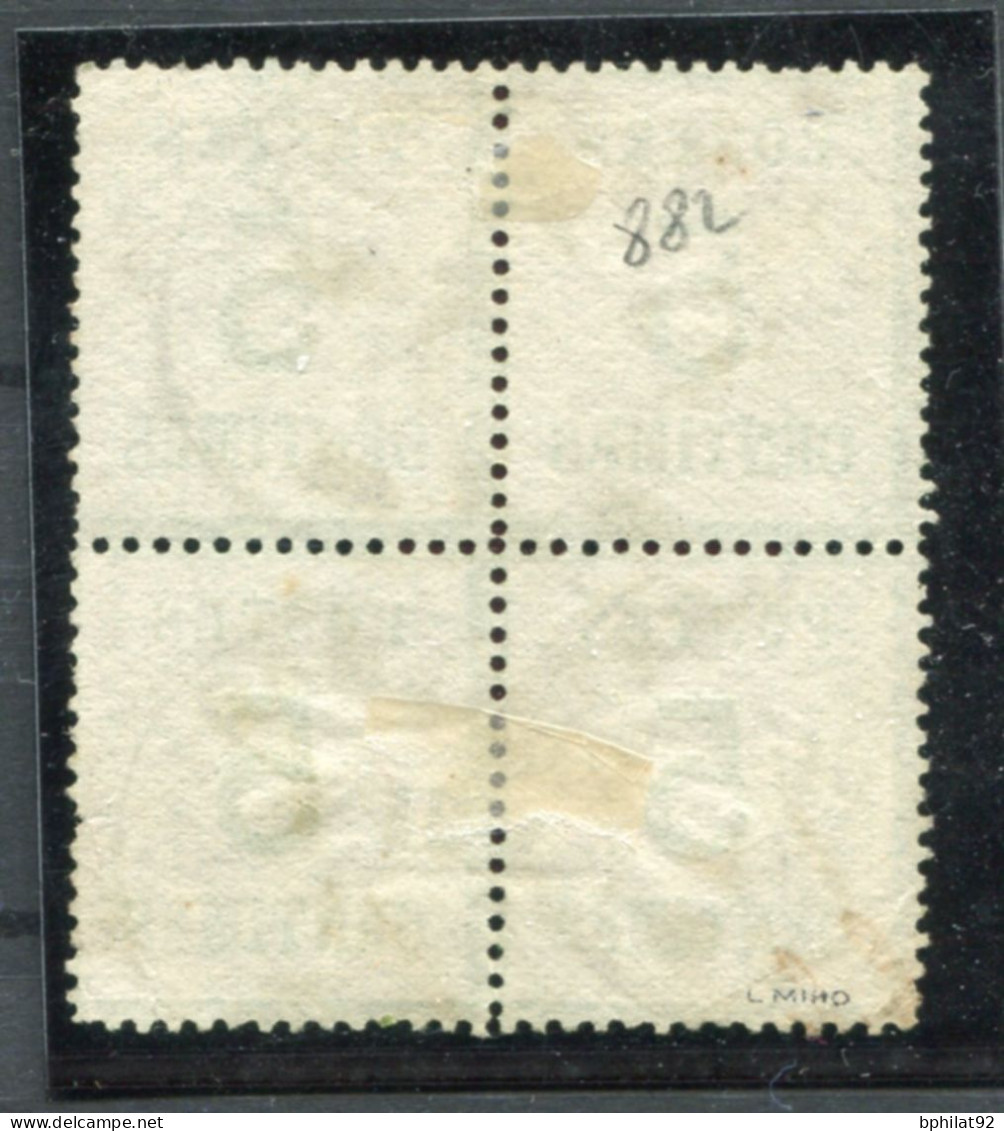 !!! ALSACE LORRAINE, BLOC DE 4 DU N°4 CACHET DE COLMAR DE 1871, SIGNE MIRO - Used Stamps