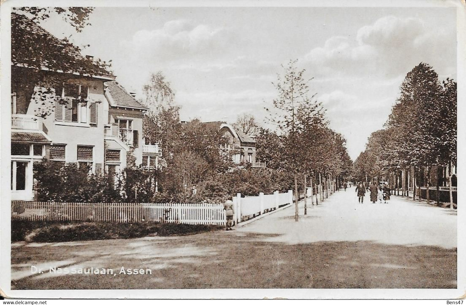 Assen Dr.Nassaulaan TREINBLOKSTEMPEL Gelopen 18-05-1932 - Assen