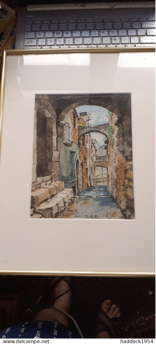 VENCE Rue Sainte LUCE Aquarelle M.KOEST 1951 - Acuarelas