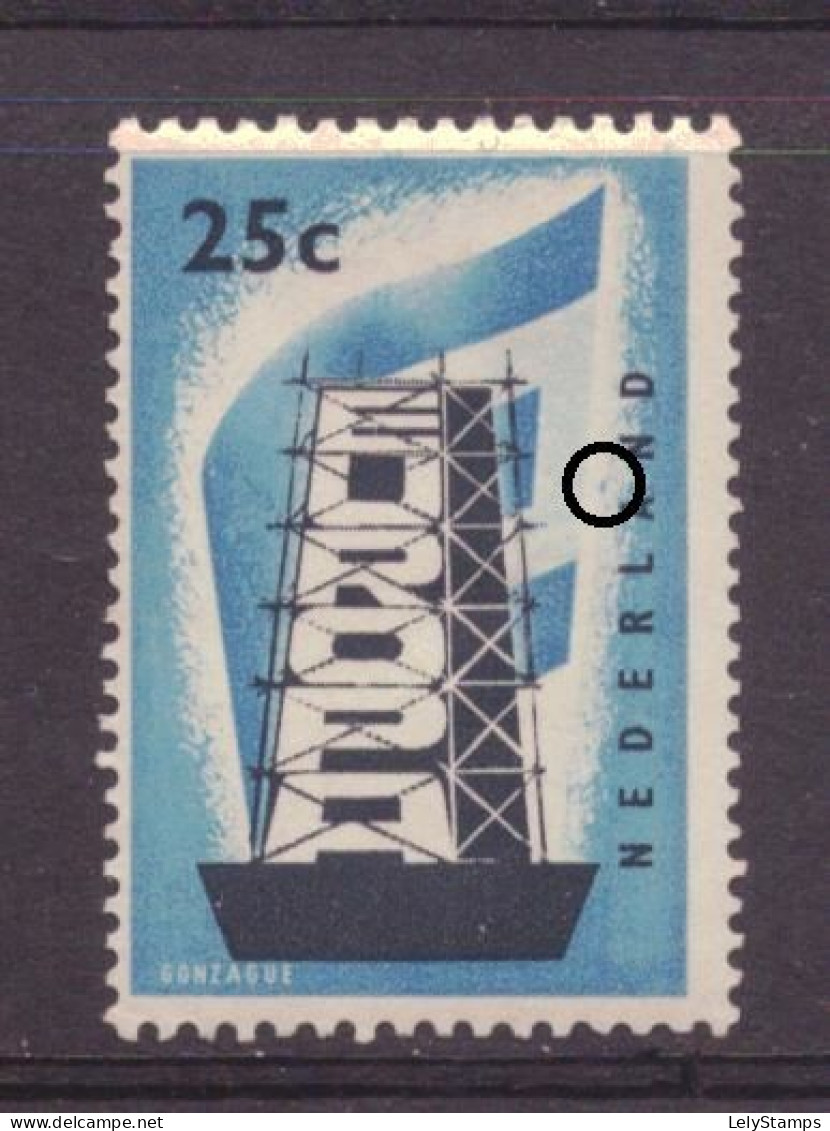 Nederland / Niederlande / Pays Bas NVPH 682 PM1 Plaatfout Plate Error MH * (1956) - Variétés Et Curiosités