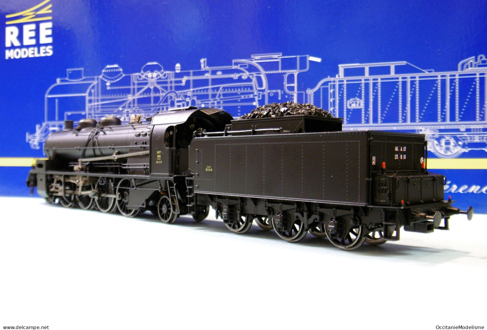 REE - Locomotive Vapeur 141 A 13 Creil SNCF ép. III DCC Sound Réf. MB-156 S Neuf NBO HO 1/87 - Loks