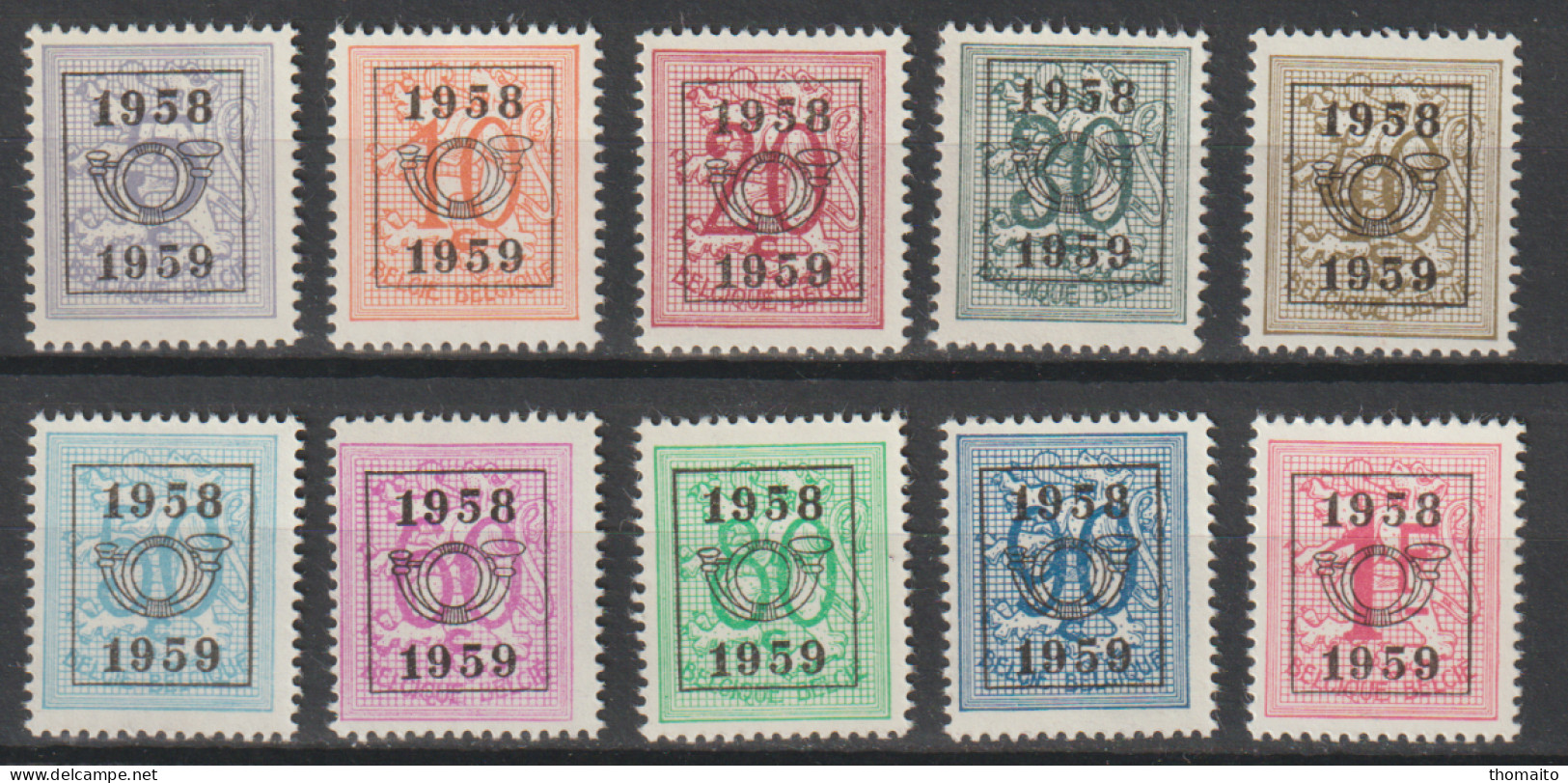 België/Belgique - OBP/COB PRE676-685-658 - 1958-1959 - Cijfer Op Heraldieke Leeuw - MNH/NSC/** - Typo Precancels 1951-80 (Figure On Lion)