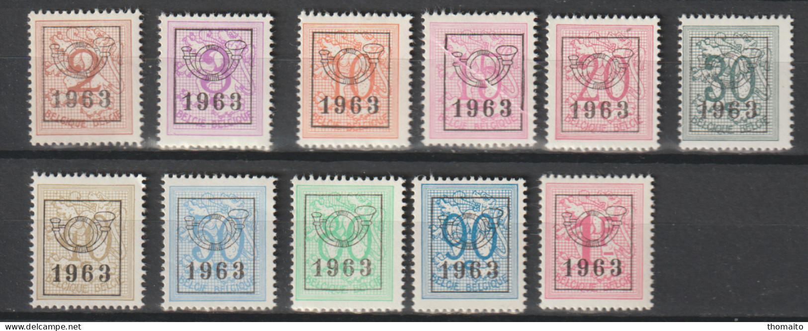 België/Belgique - OBP/COB PRE736-746 - 1963 - Cijfer Op Heraldieke Leeuw - MNH/NSC/** - Typos 1951-80 (Chiffre Sur Lion)