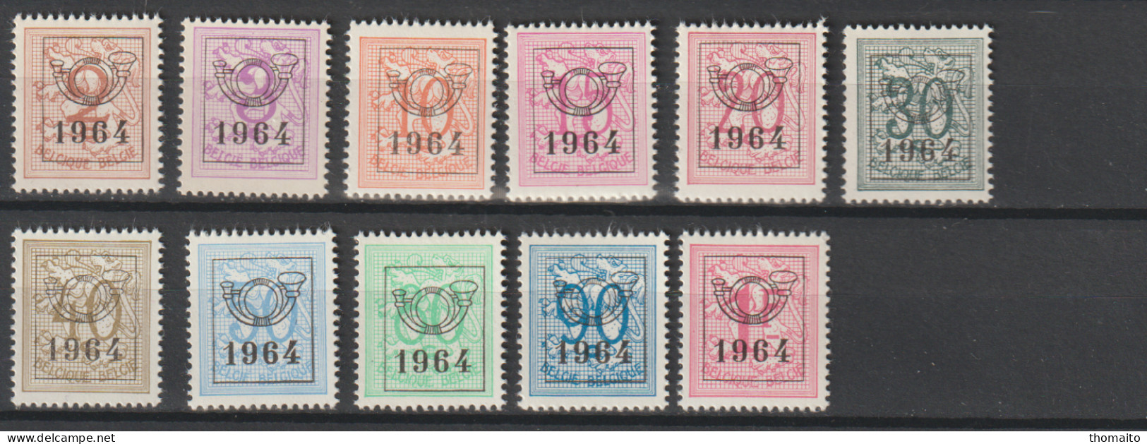 België/Belgique - OBP/COB PRE747-757 - 1964 - Cijfer Op Heraldieke Leeuw - MNH/NSC/** - Typos 1951-80 (Chiffre Sur Lion)