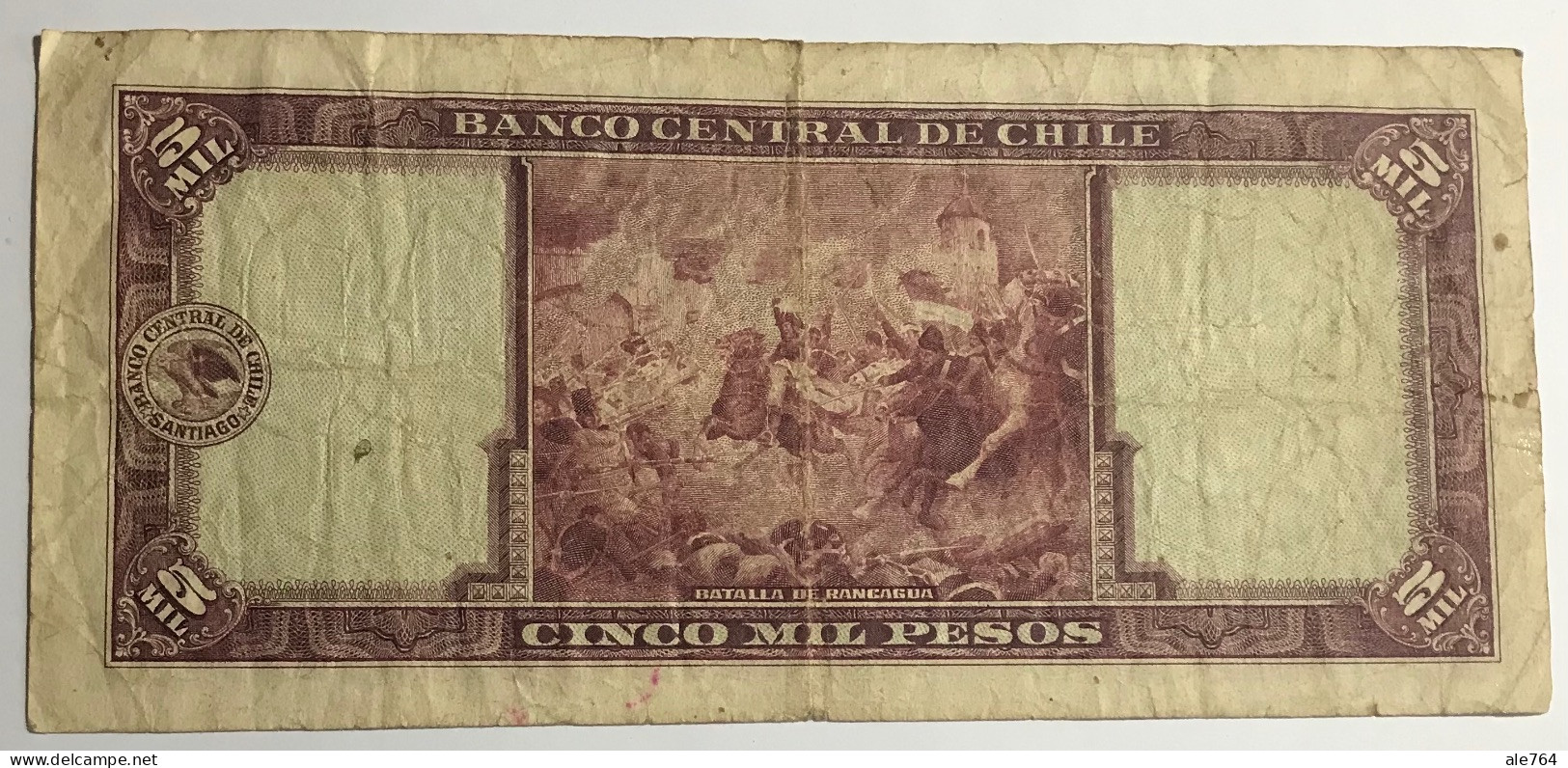 Chile Banknote 5000 Pesos,500 Cóndores,1960/1, P130, XF. - Cile