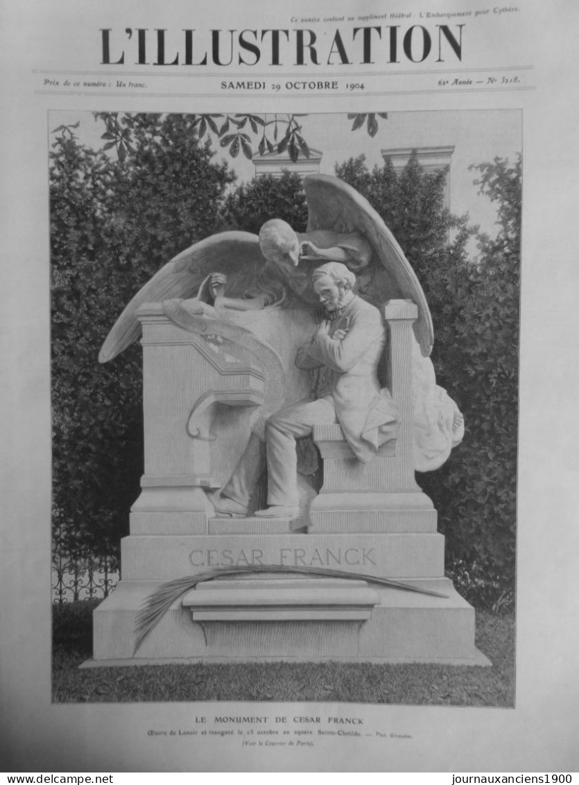 1904 MONUMENT CESAR FRANCK LENOIR  SCULPTEUR  1 JOURNAL ANCIEN - Non Classés