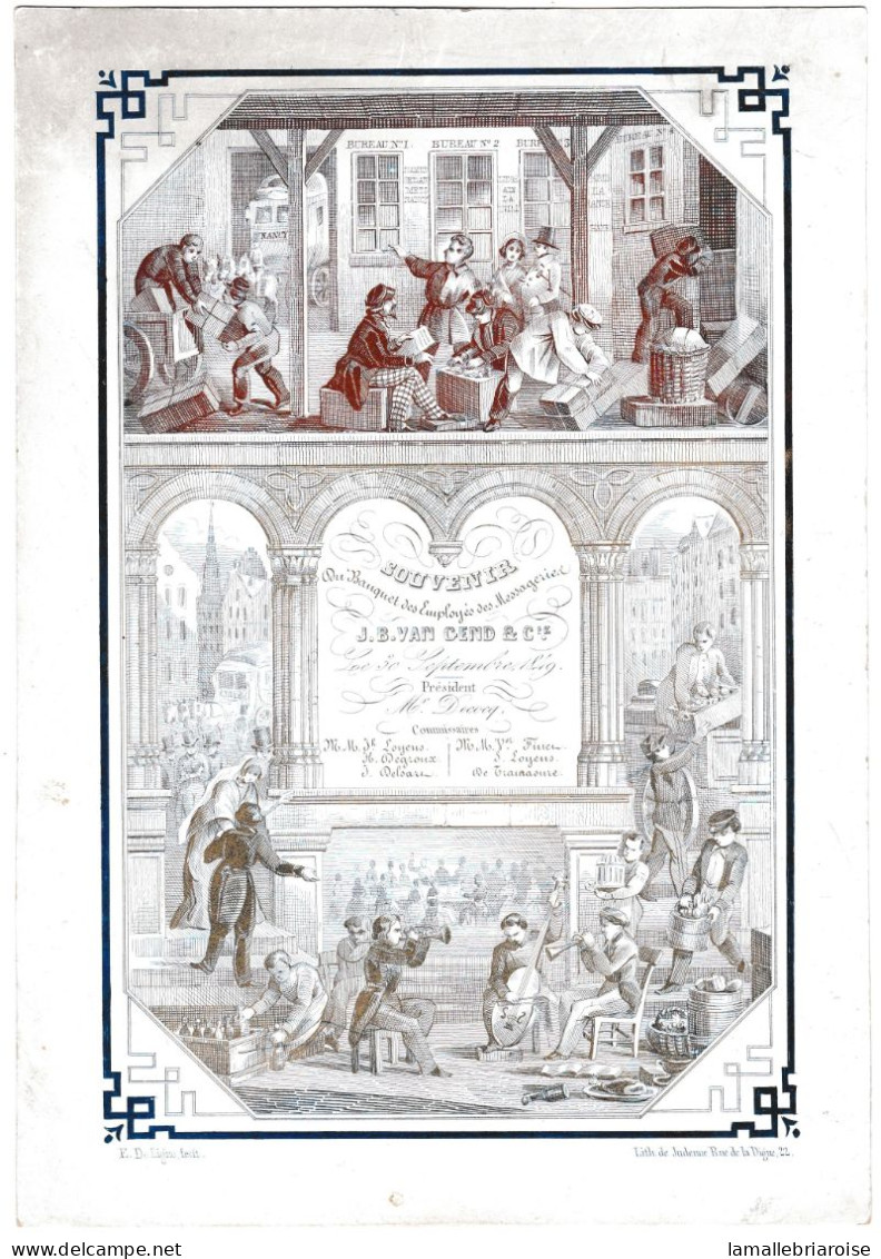 Belgique "Carte Porcelaine"  Porseleinkaart, Banquet Des Employés Des Messageries, Gand, Gent, Dim:171x243mm - Cartes Porcelaine