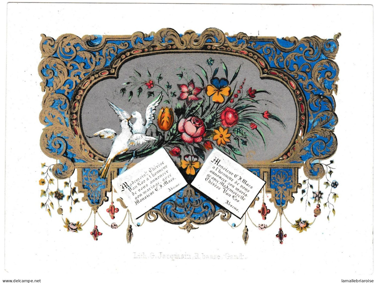 Belgique "Carte Porcelaine"  Porseleinkaart, Faire Part De Mariage, Gand, Gent, Dim:143x105mm - Cartes Porcelaine