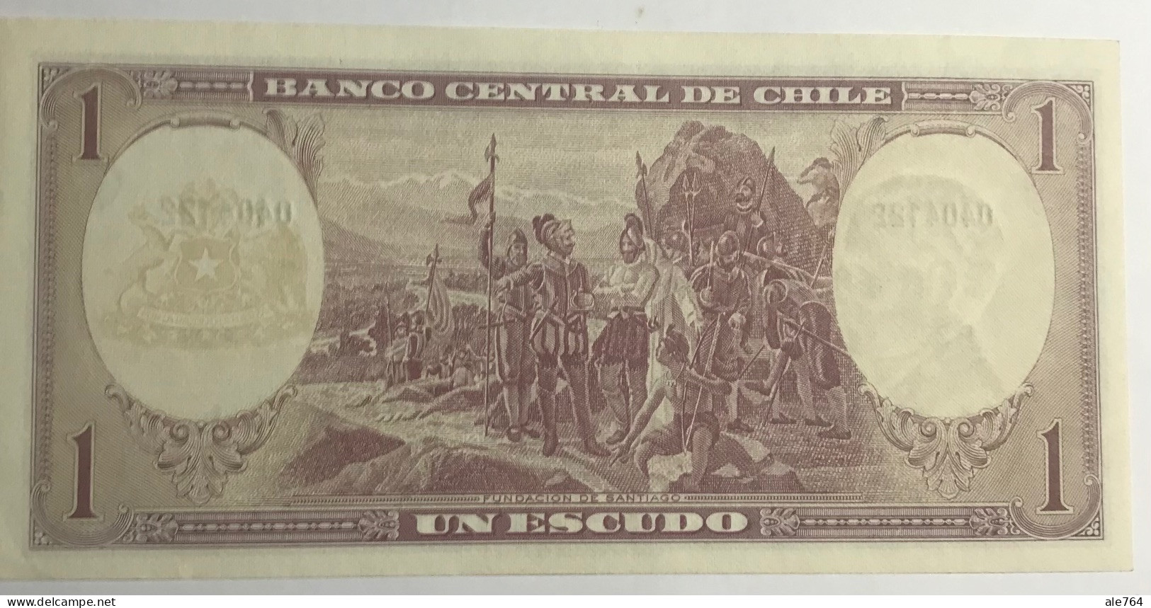 Chile Banknote 1 Escudo, 1961/2, P 135, UNC. - Chili