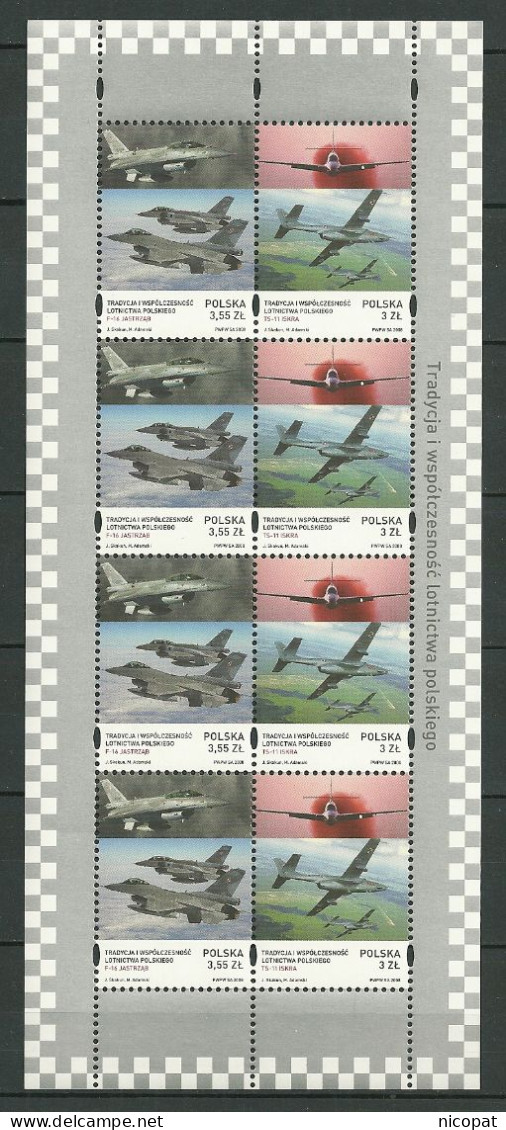 POLAND MNH ** 4090-4091 En Feuille ARMEE DE L'AIR POLONAISE Avion Aviation - Nuevos