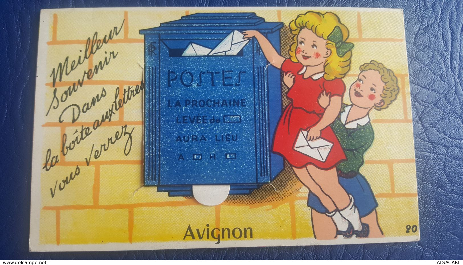 Carte à Systeme Boite Aux Lettes Et Petite Fille  , Avignon - Mechanical
