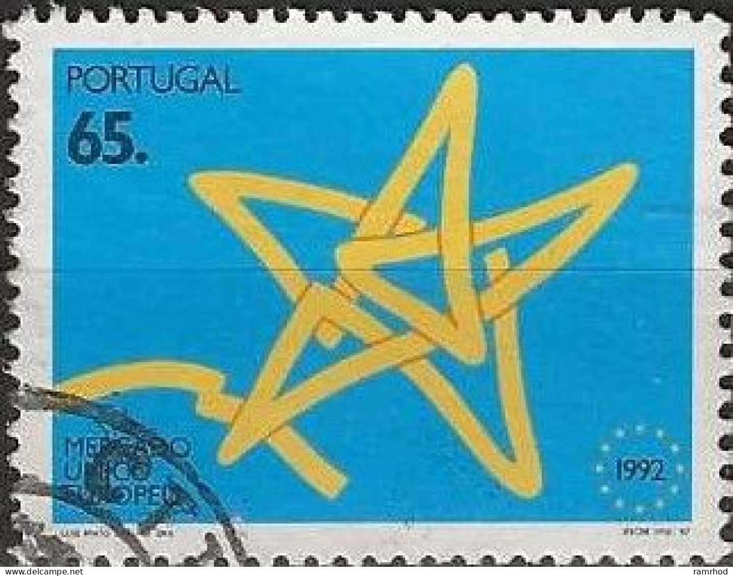 PORTUGAL 1992 European Single Market - 65e. - Star FU - Gebraucht