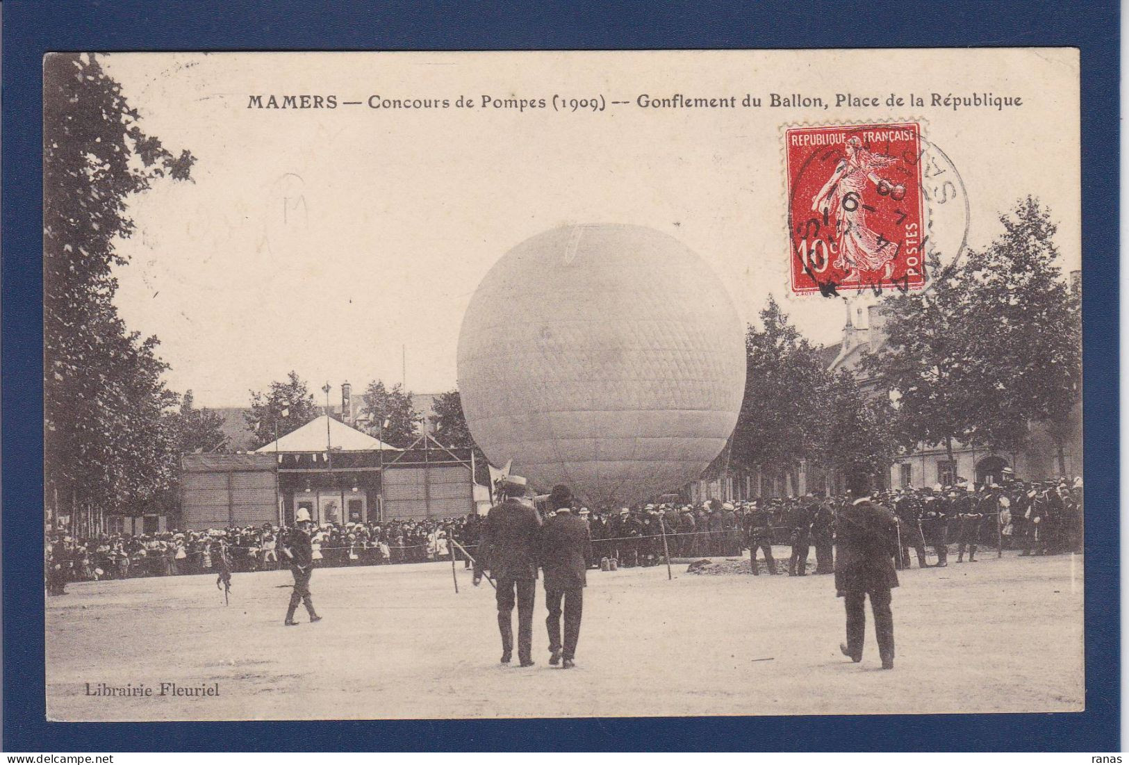 CPA [72] Sarthe > Mamers Montgolfière Aviation Ballon Rond Circulé Sapeurs Pompiers - Mamers