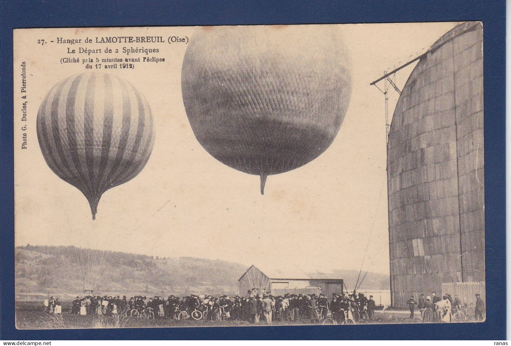 CPA [60] Oise > Lamotte Breuil Montgolfière Aviation Ballon Rond Circulé Astronomie éclipse - Autres & Non Classés