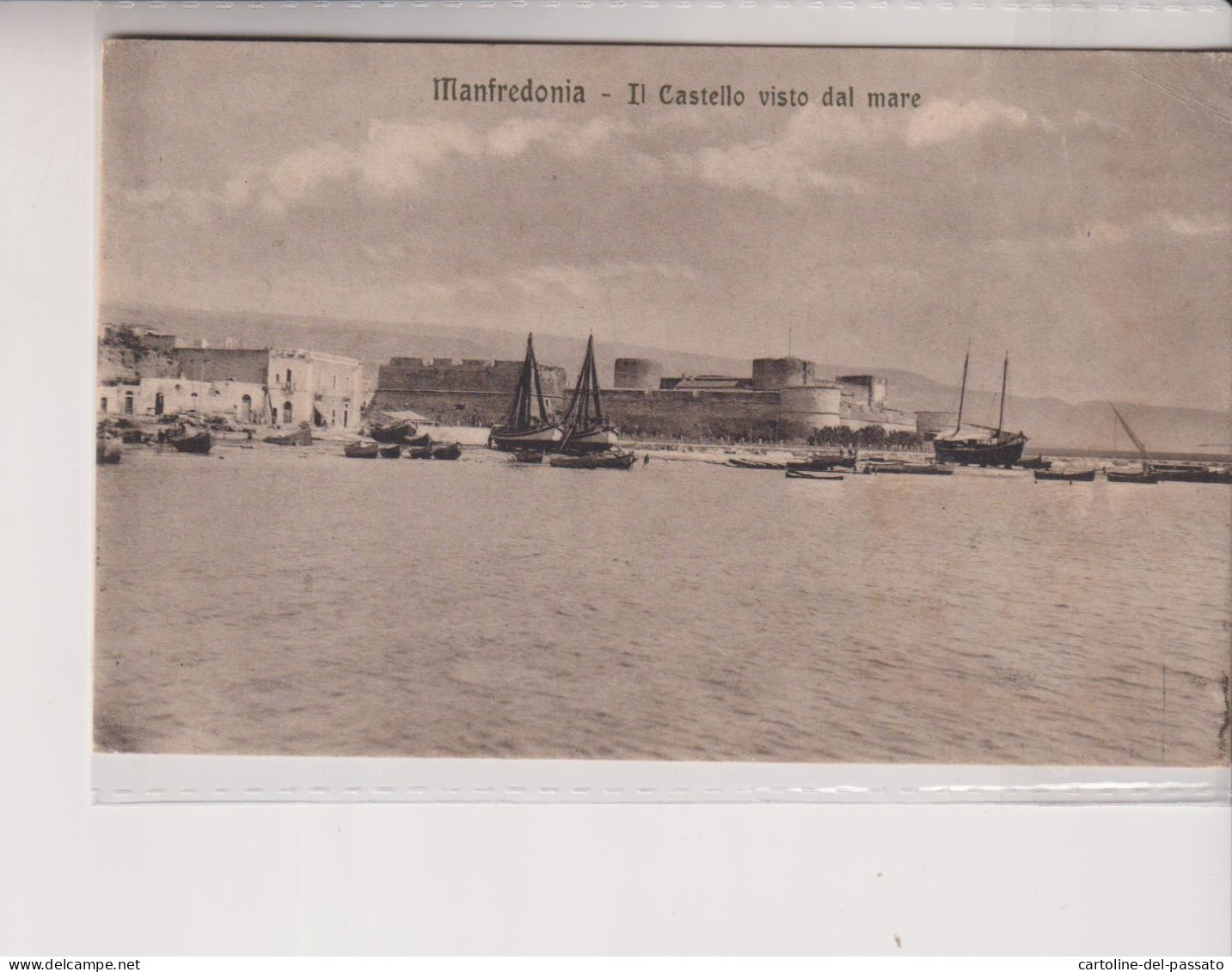 MANFREDONIA  IL CASTELLO VISTO DAL MARE  VG  1917 - Manfredonia