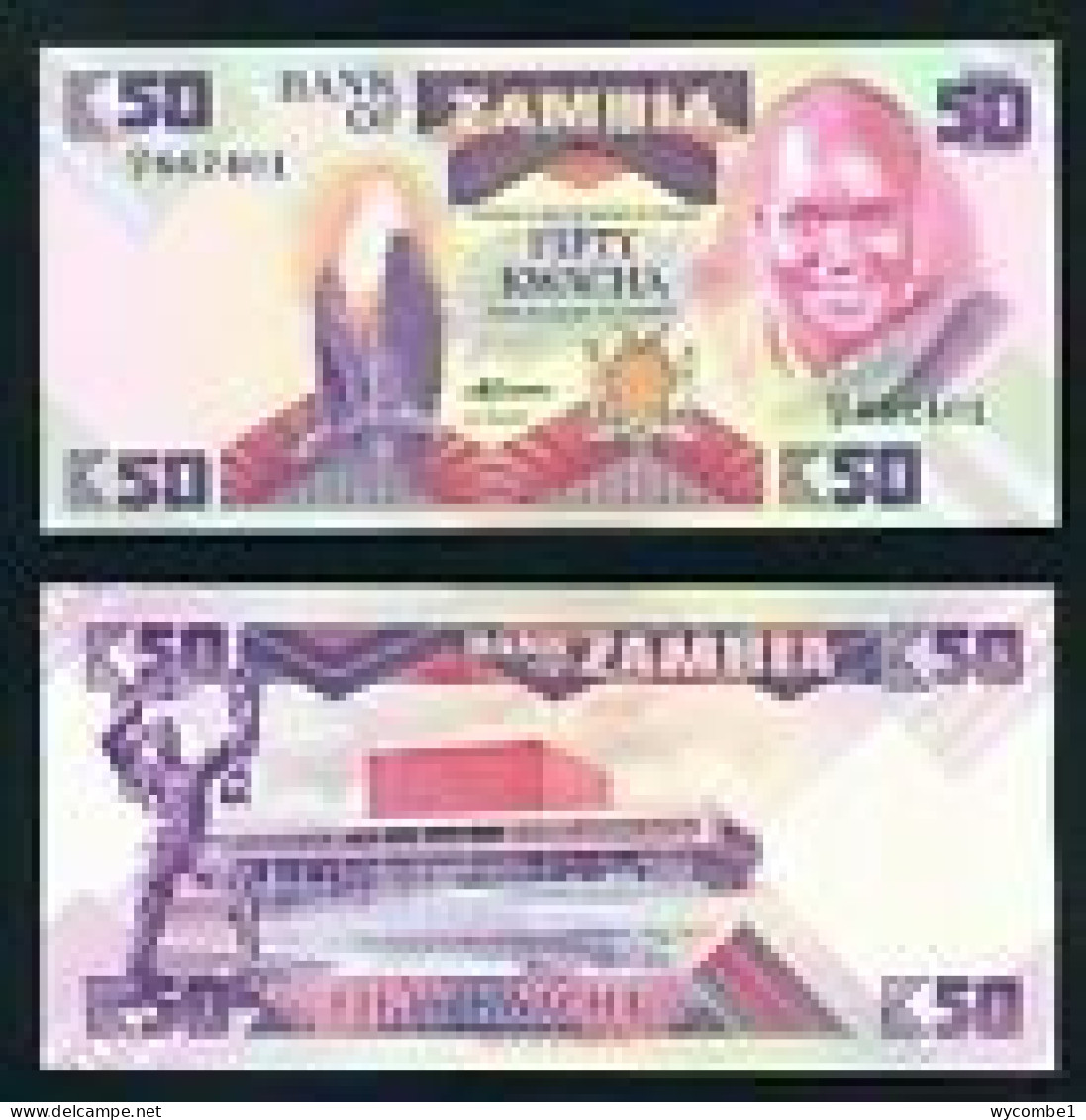 ZAMBIA -  1986 50 Kwacha UNC  Banknote - Zambie