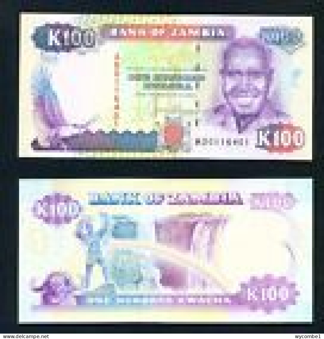 ZAMBIA -  1991 100 Kwacha UNC  Banknote - Zambie