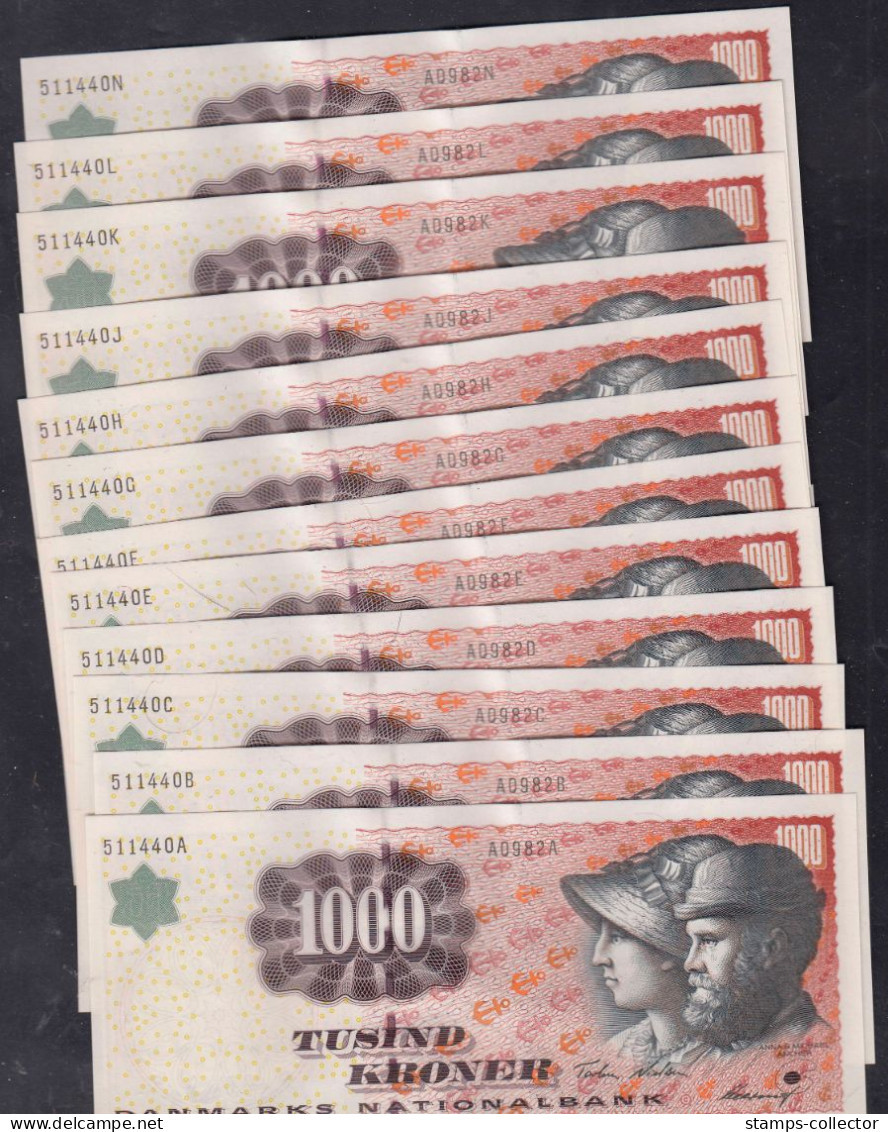 Denmark 1000,  1,000 Kroner. 1998. OLD Sign. UNC. A 0982. Torben Nielsen. See Description - Denemarken