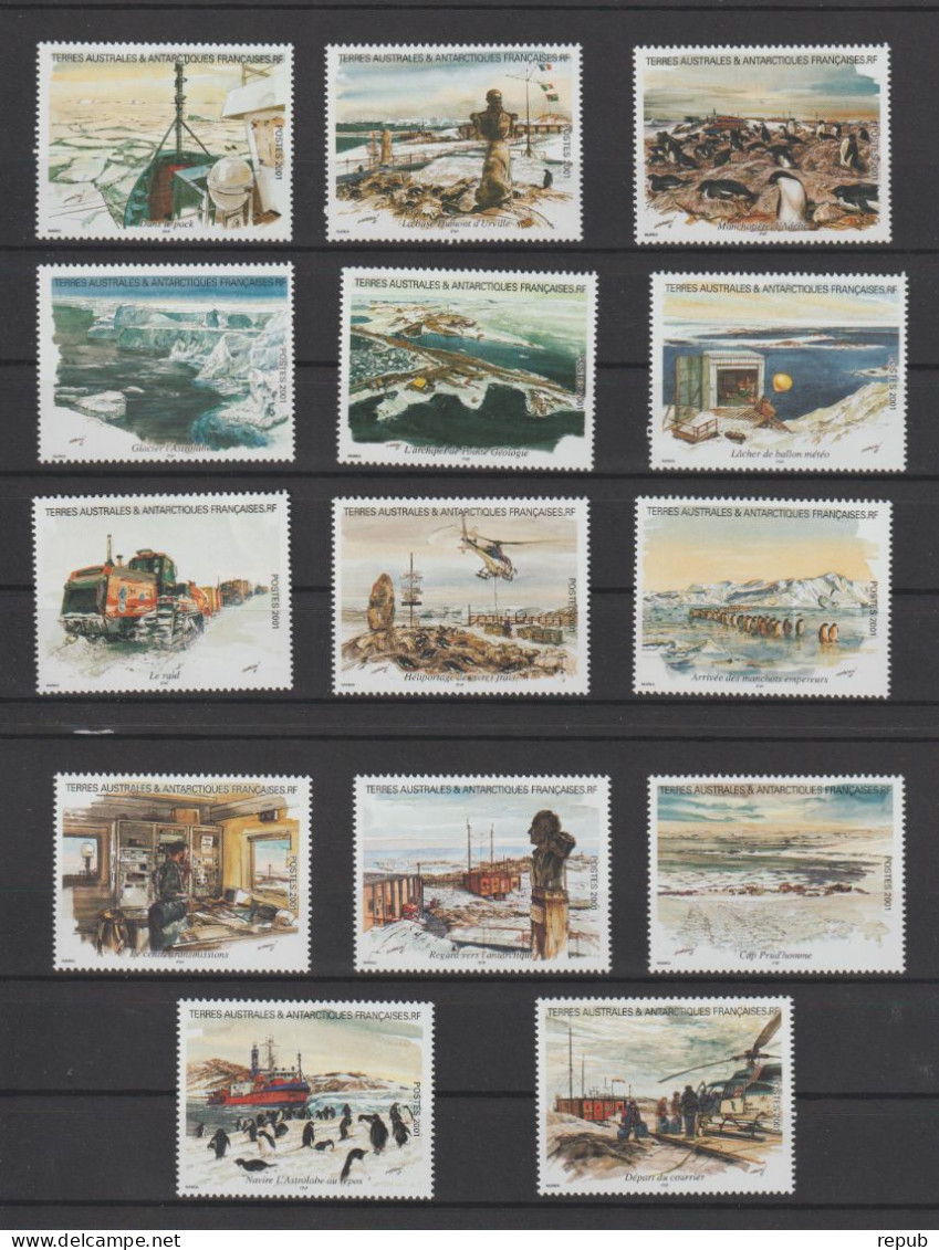 TAAF 2001 Timbres Issus Du Carnet De Voyage 308-321, 14 Val ** MNH - Unused Stamps