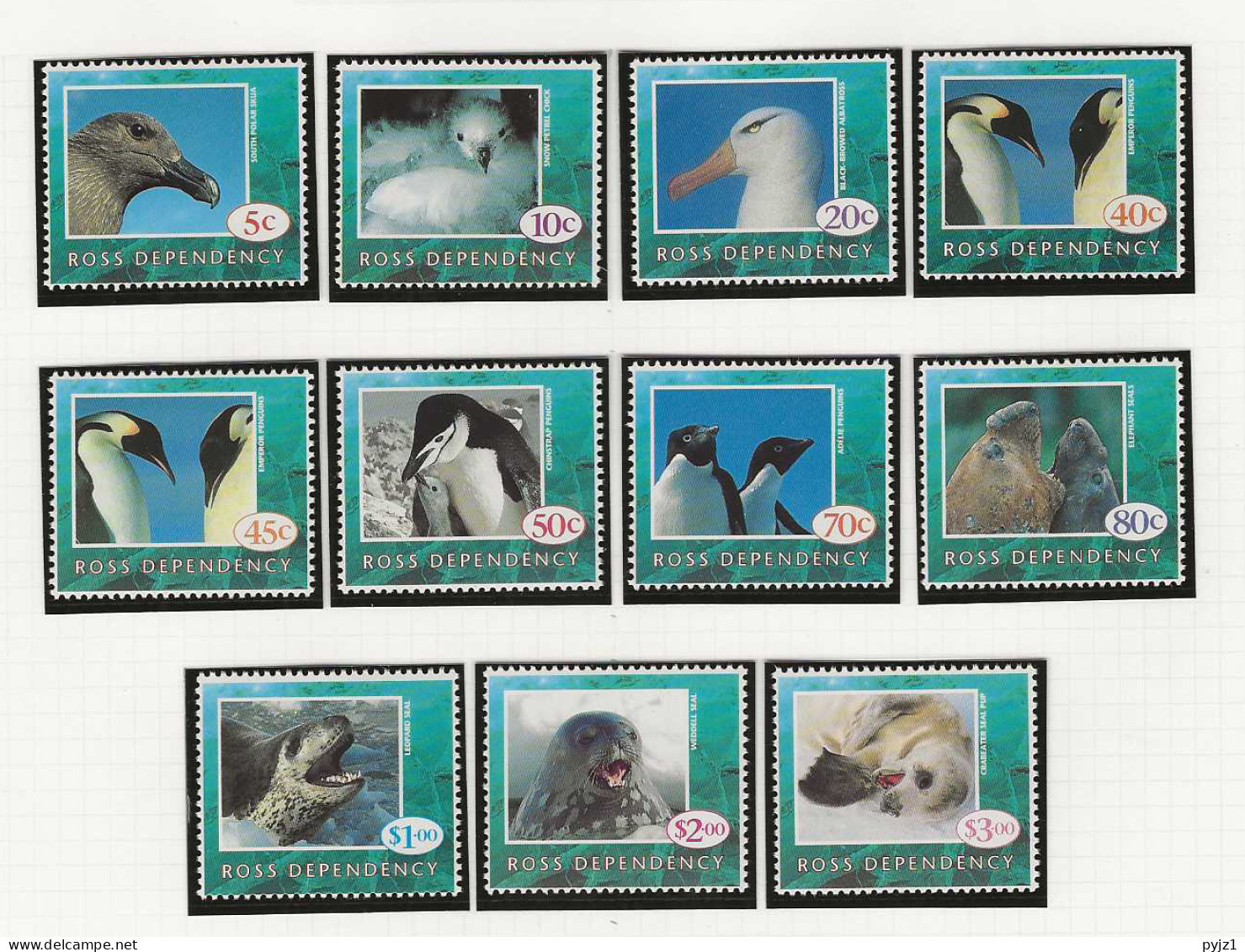 1994 MNH Ross Dependency Mi 21-30 + 31 Postfris** - Nuovi