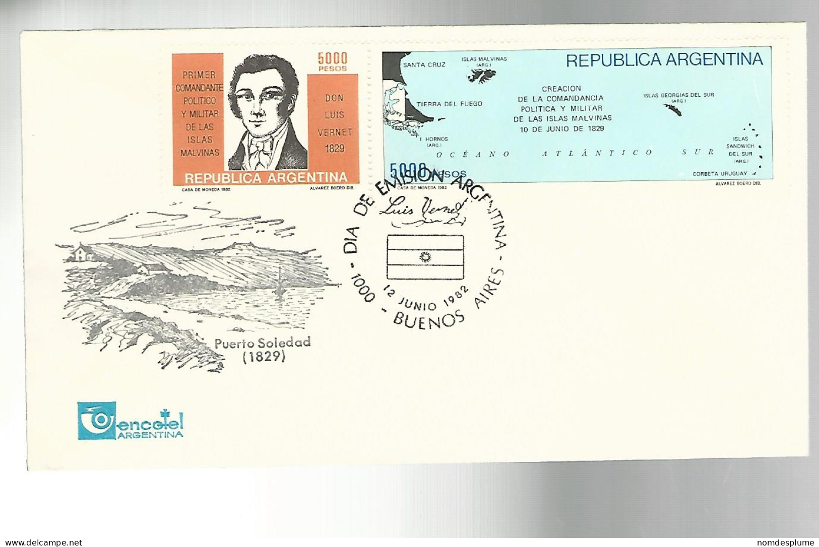 53004 ) Argentina FDC Postmark 1982 - Covers & Documents