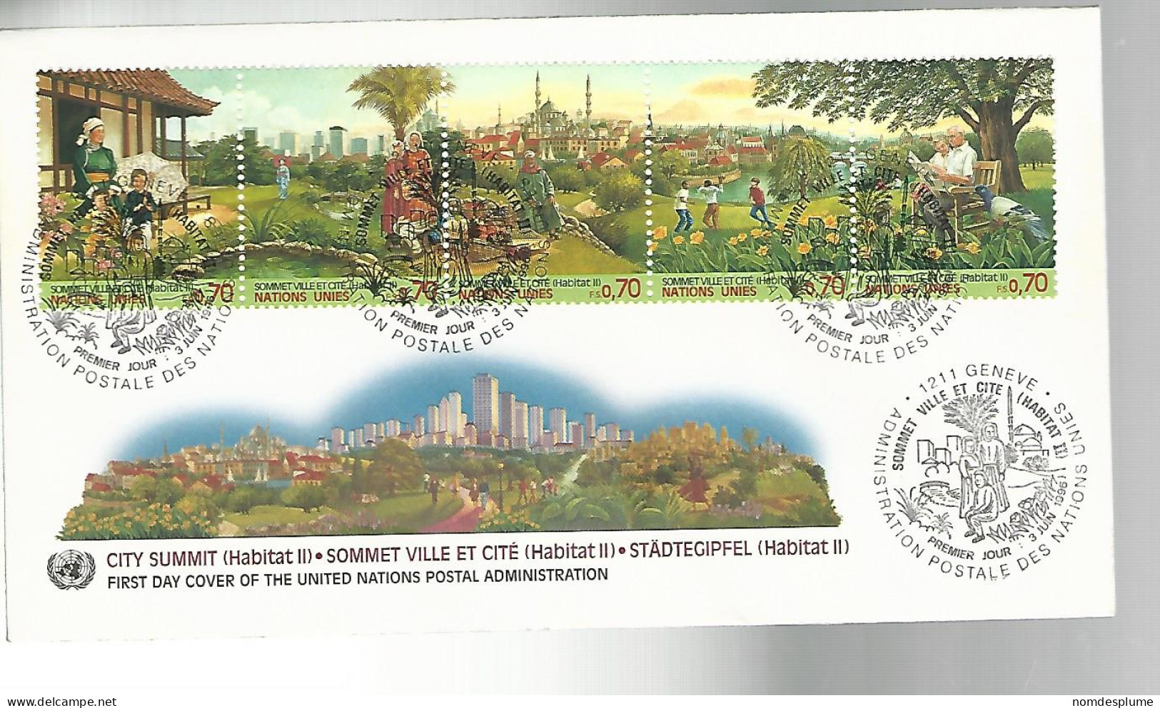 53030 ) United Nations FDC Geneva Postmark 1996 - Briefe U. Dokumente