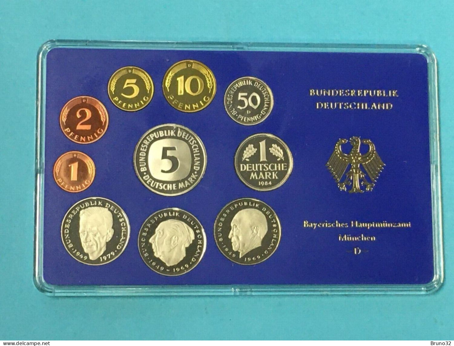 BRD - GERMANIA FEDERALE - 1984 D PROOF - Set Di Monete Divisionali - Mint Sets & Proof Sets