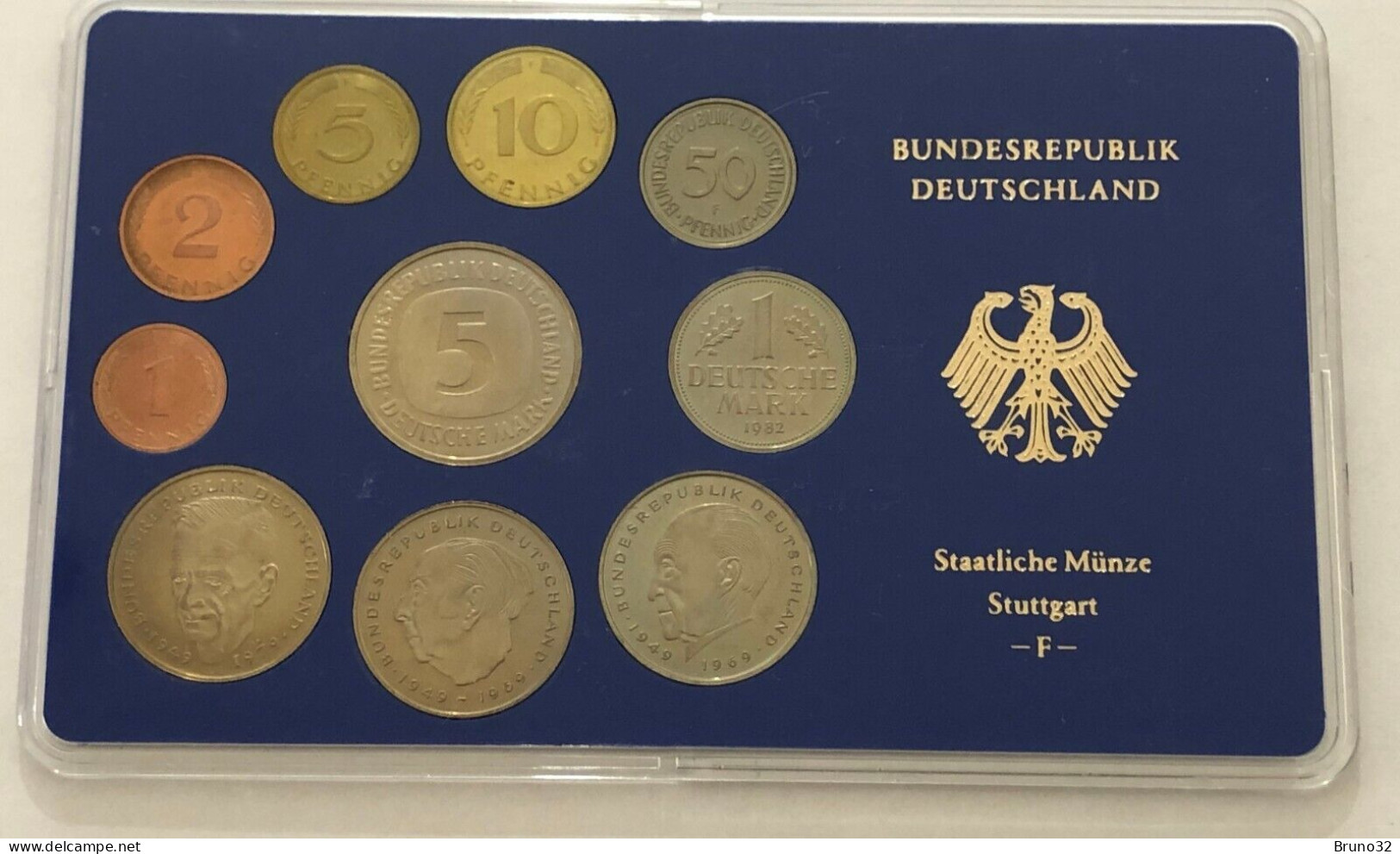 BRD - GERMANIA FEDERALE - 1982 F PROOF - Set Di Monete Divisionali - Mint Sets & Proof Sets
