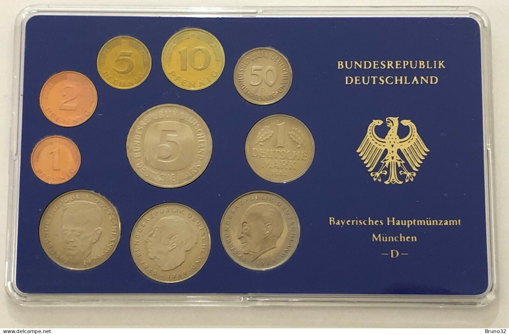 BRD - GERMANIA FEDERALE - 1982 D PROOF - Set Di Monete Divisionali - Mint Sets & Proof Sets
