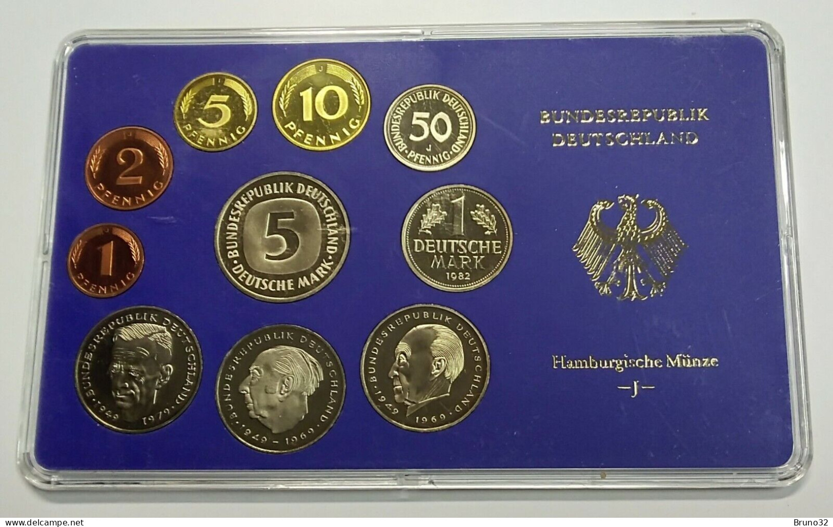 BRD - GERMANIA FEDERALE - 1982 J PROOF - Set Di Monete Divisionali - Mint Sets & Proof Sets