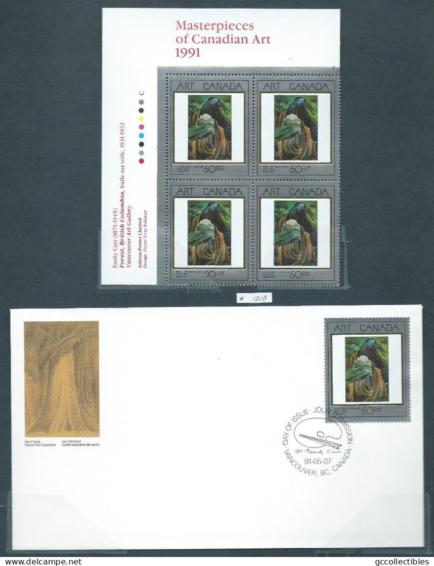 Canada # 1310 UL. PB. MNH + FDC - Masterpieces Of Canadian Art - 4 - Blocks & Sheetlets