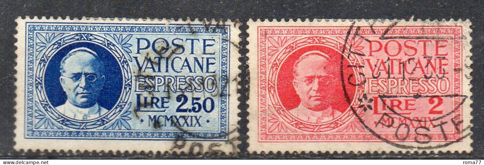 MONK641 - VATICANO 1929 , Espressi Serie 1/2 Usata. Conciliazione - Exprès