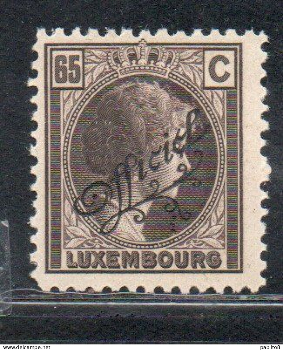 LUXEMBOURG LUSSEMBURGO 1926 1927 SURCHARGE OFFICIEL 65c MH - Dienstmarken