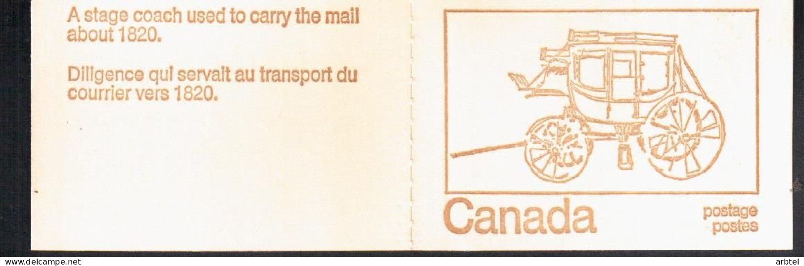 CANADA CARNET BOOKLET STAGE COACH DILIGENCIA CORREO 1820 - Diligences