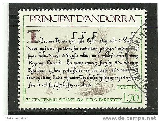 ANDORRA-CORREO FRANCES ESTE SELLO O SIMILAR   CON TAMPON DE PRIMER DIA YVERT Nº 273 (C.U) - Used Stamps