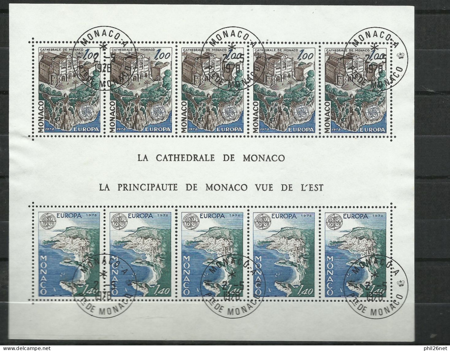 Monaco Bloc N° 14  Europa 1978 Oblitéré 1er Jour Le 02 Mai  1978   B/ TB   Voir  Scans  Soldé ! ! ! .. - 1978