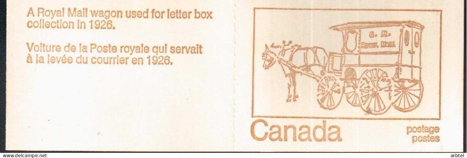 CANADA CARNET BOOKLET ROYAL MAIL WAGON CABALLO HORSE CARRO - Diligences