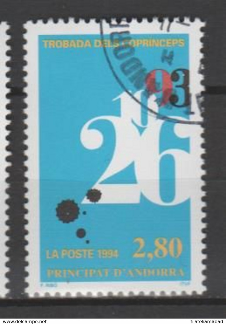 ANDORRA CORREO FRANCES ESTE SELLO O SIMILAR  Nº 453 SELLO USADO O MATASELLADO DE PRIMER DIA (C.U ) - Used Stamps